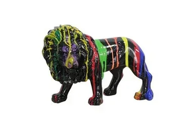 Modrest Lion Multi Colored Sculpture / VGTH-PC-0180