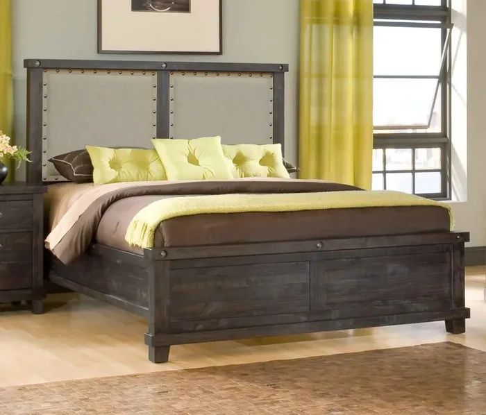 Modus Furniture – Yosemite Queen-size Upholstered Panel Bed in Cafe_CLOSEOUT