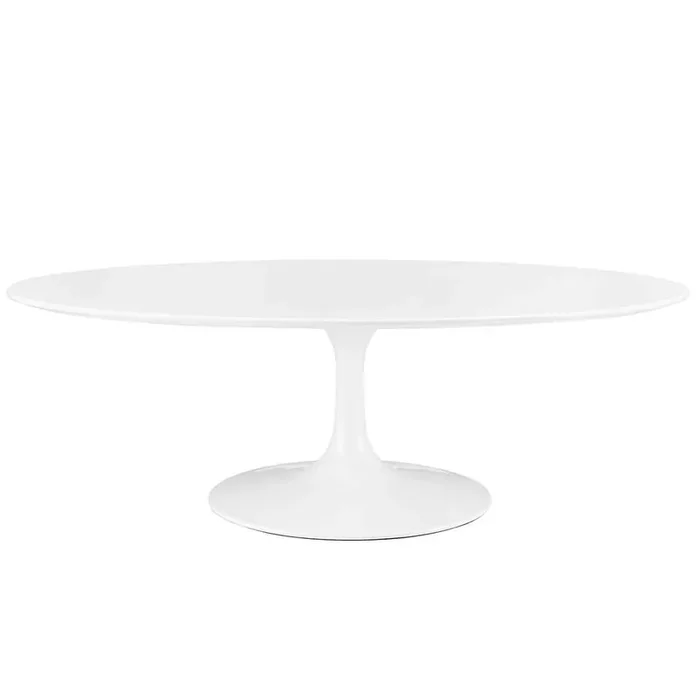 Modway – Lippa 48in Oval-Shaped Wood Top Coffee Table in White – EEI-2018-WHI