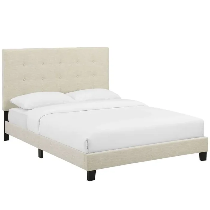 Modway – Melanie Full Tufted Button Upholstered Fabric Platform Bed – MOD-5878-BEI