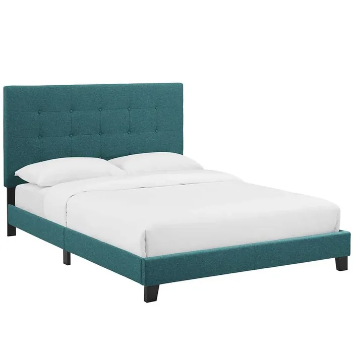 Modway – Melanie Queen Tufted Button Upholstered Fabric Platform Bed – MOD-5879-TEA