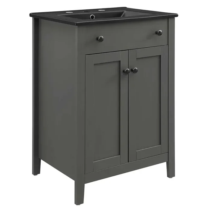 Modway – Nantucket 24in Bathroom Vanity – EEI-5354-GRY-BLK