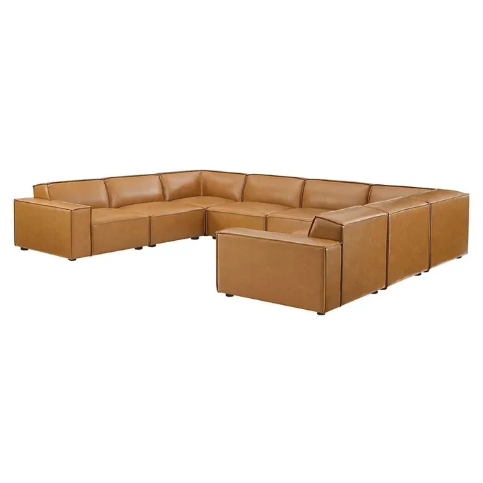 Modway – Restore 8-Piece Vegan Leather Sectional Sofa – EEI-4717-TAN