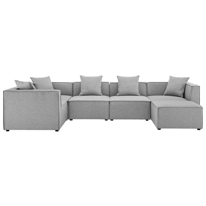 Modway – Saybrook Outdoor Patio Upholstered 6-Piece Sectional Sofa – EEI-4386-GRY