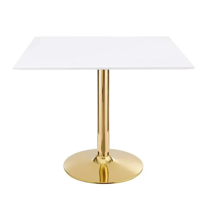 Modway – Verne 35in Square Dining Table – EEI-4547-GLD-WHI