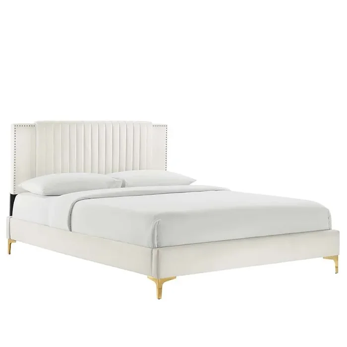 Modway – Zahra Channel Tufted Performance Velvet Full Platform Bed – MOD-6994-WHI