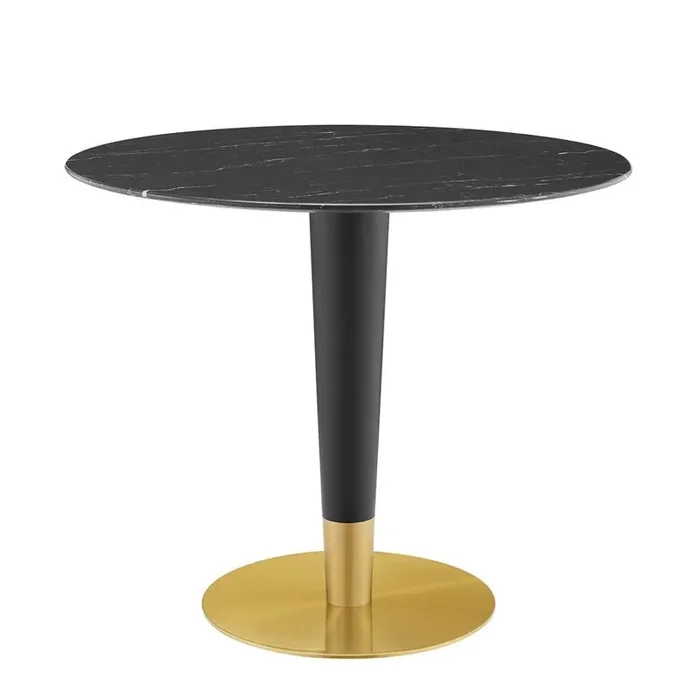 Modway – Zinque 36in Artificial Marble Dining Table – EEI-5132-GLD-BLK