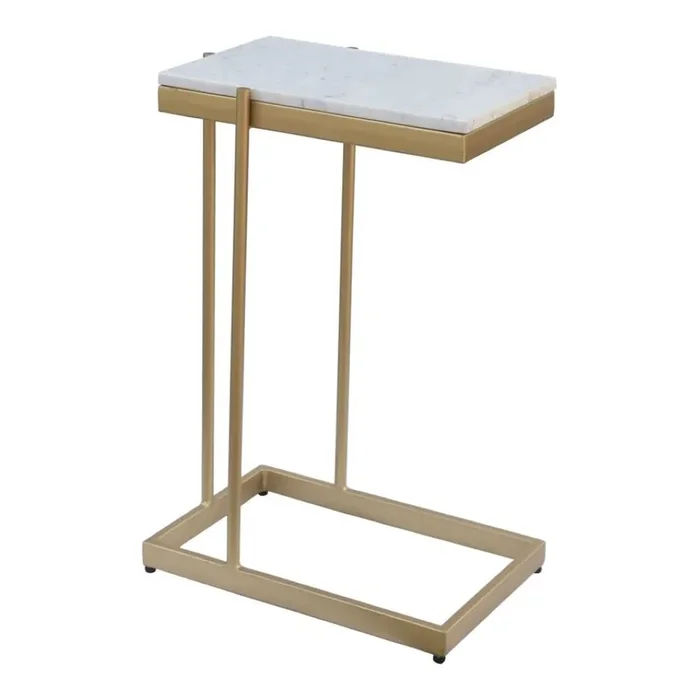 Moes Home – Sulu C Table in White Marble – IK-1019-18