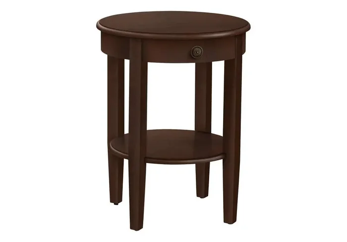 Monarch Specialties – Accent Table, 2 Tier, End, Side Table, Round, Nightstand, Bedroom, Lamp, Brown Veneer, Transitional – I 3975