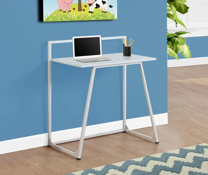 Monarch Specialties – Computer Desk, Home Office, Laptop, 30inL, Work, Metal, Laminate, White, Contemporary, Modern – I-7110