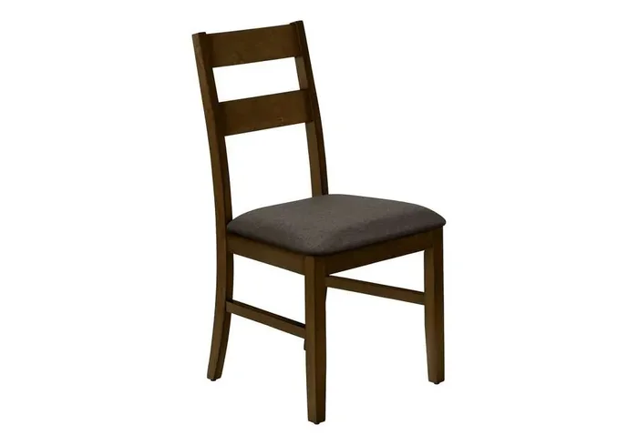 Monarch Specialties – Dining Chair, 37in Height, Set Of 2, Upholstered, Side, Dining Room, Kitchen, Brown Solid Wood, Brown Fabric, Transitional – I 1396
