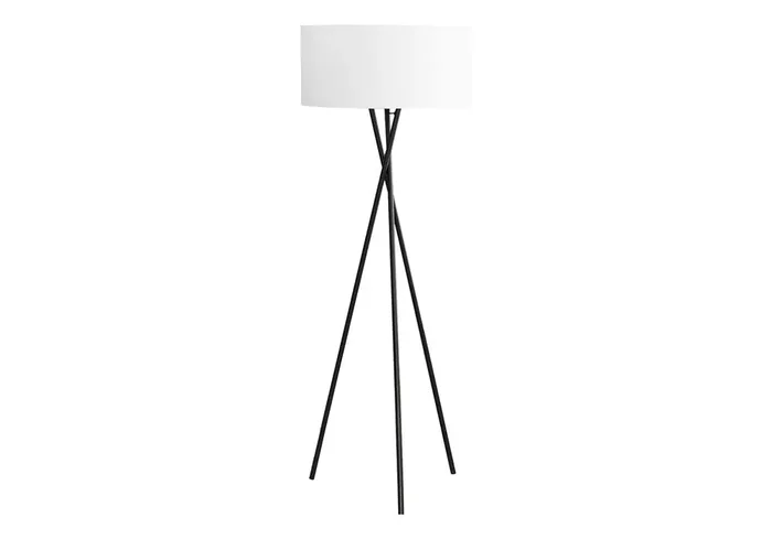 Monarch Specialties – Lighting, 62inH, Floor Lamp, Black Metal, Ivory / Cream Shade, Contemporary – I-9756