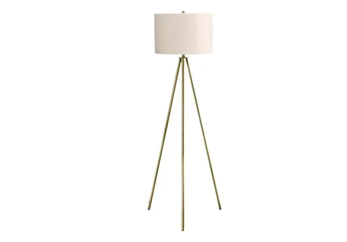 Monarch Specialties – Lighting, 63inH, Floor Lamp, Brass Metal, Ivory / Cream Shade, Contemporary – I 9736