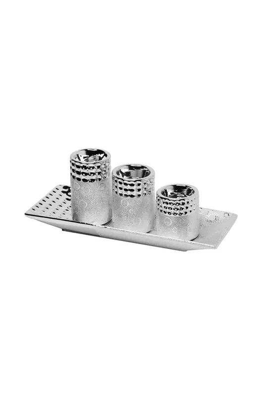 MORGAN 4pc Candle Holder Set Silver