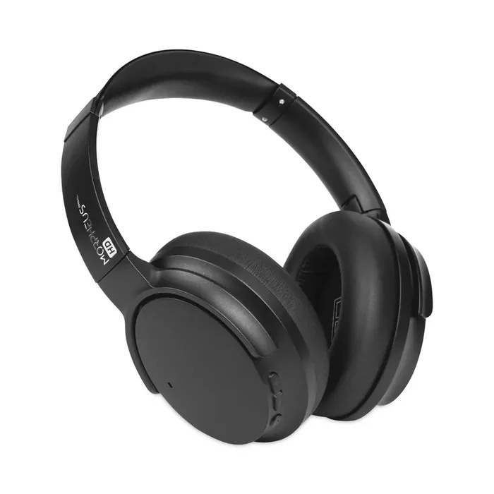 Morpheus 360® SYNERGY HD Wireless Noise Cancelling Headphones Bluetooth Headset with Microphone, 4 ft Cord, Black
