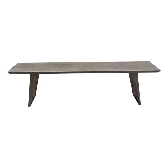 Motion Solid Mango Wood Dining/Accent Bench in Smoke Grey Finish w/ Silver Metal Inlay by Diamond Sofa