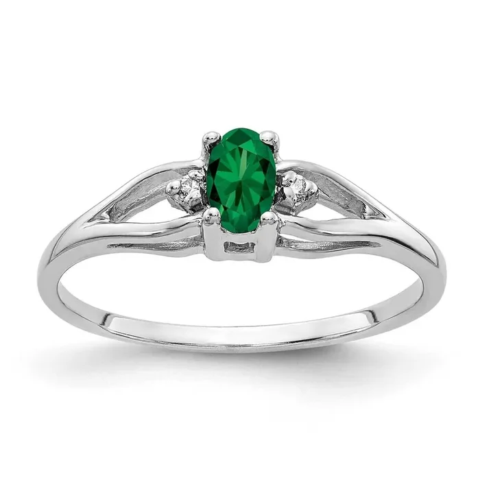 Mount Saint Helens Diamond Ring 14k white Gold 5x3mm Oval Y2080MS/A