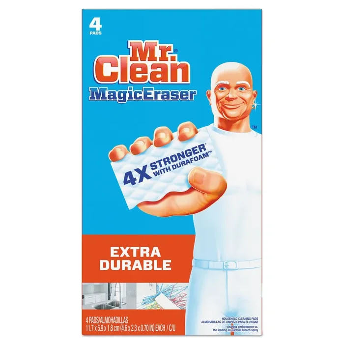 Mr. Clean® Magic Eraser Extra Durable, 4.6 X 2.4, 0.7″ Thick, 4/box