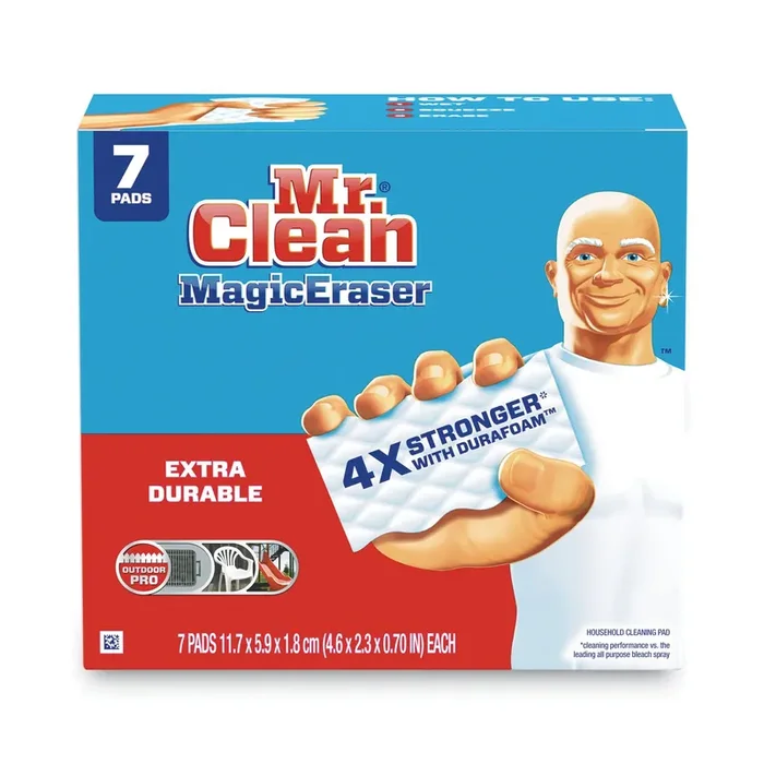 Mr. Clean® Magic Eraser Extra Durable. 4.6 X 2.4, 0.7″ Thick, White, 7/pack