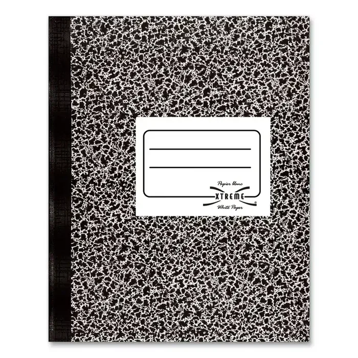 National® Composition Book, Medium/College Rule, Black Marble Cover, (80) 11 x 8.38 Sheets
