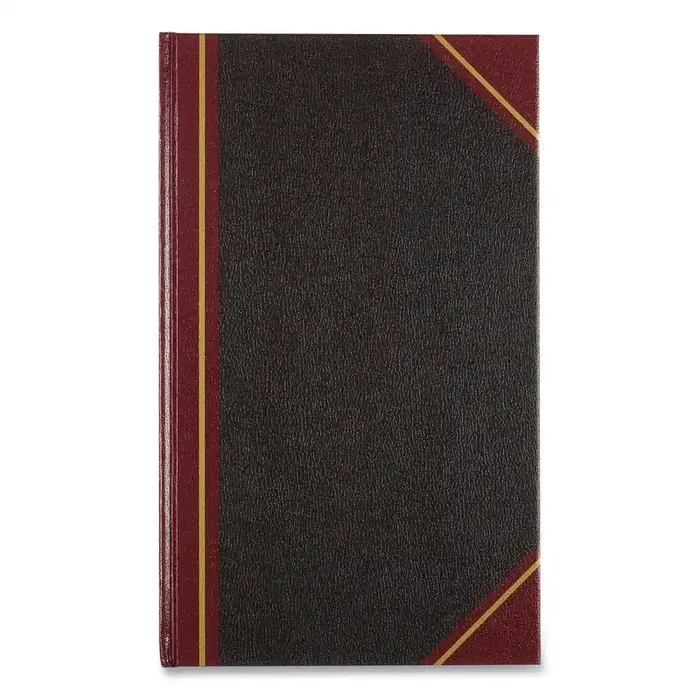 National® Texthide Record Book, 1-Subject, Medium/College Rule, Black/Burgundy Cover, (500) 14 x 8.5 Sheets