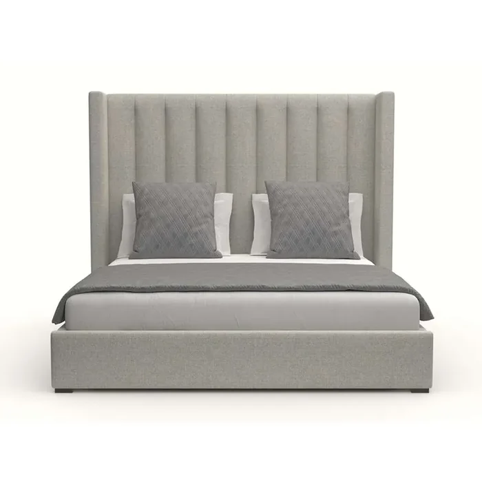 Nativa Interiors – Aylet Vertical Channel Tufted Upholstered Medium Grey California King Bed – BED-AYLET-VC-MID-CA-PF-GREY
