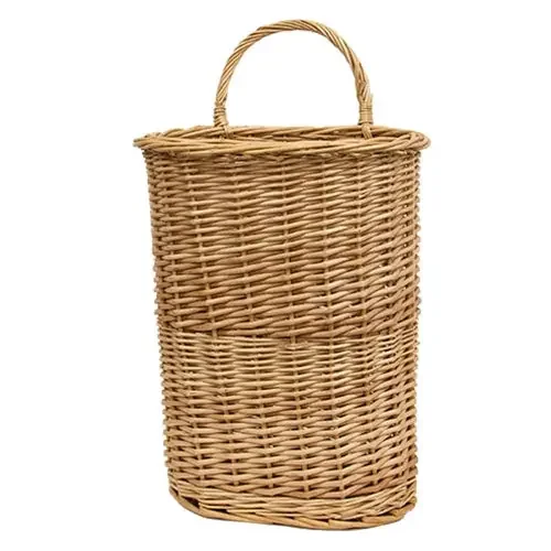 Natural Woven Willow Wall Basket w/ Handle