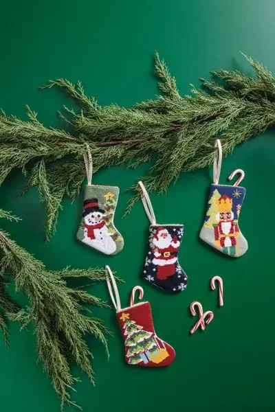 Needle Point Mini Stocking Ornament