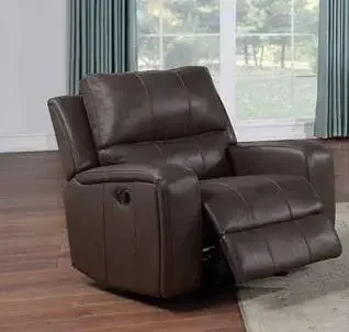 New Classic Furniture – Linton Leather Glider Recliner-Brown – L1721-13-LDB