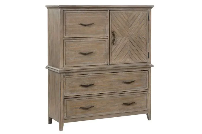 New Classic Furniture – Tybee Bachelors Chest Top and Base – Sand – B6428-071T_B6428-071B