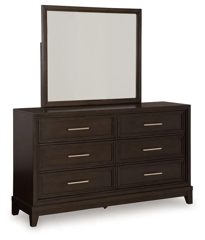 Neymorton – Dresser And Mirror – Dark Grayish Brown