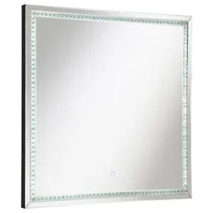 Noelle 39 X 39 Inch Wall Mirror With LED Lighting Silver