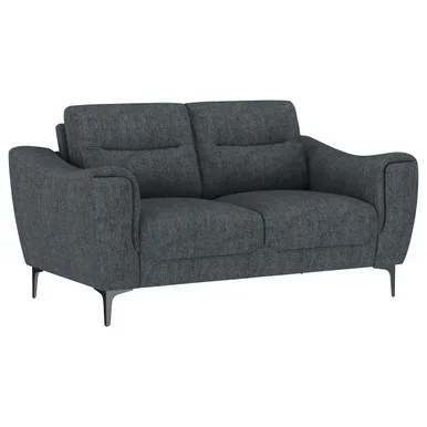 Nolan Upholstered Sloped Track Arm Loveseat Charcoal / CS-509282