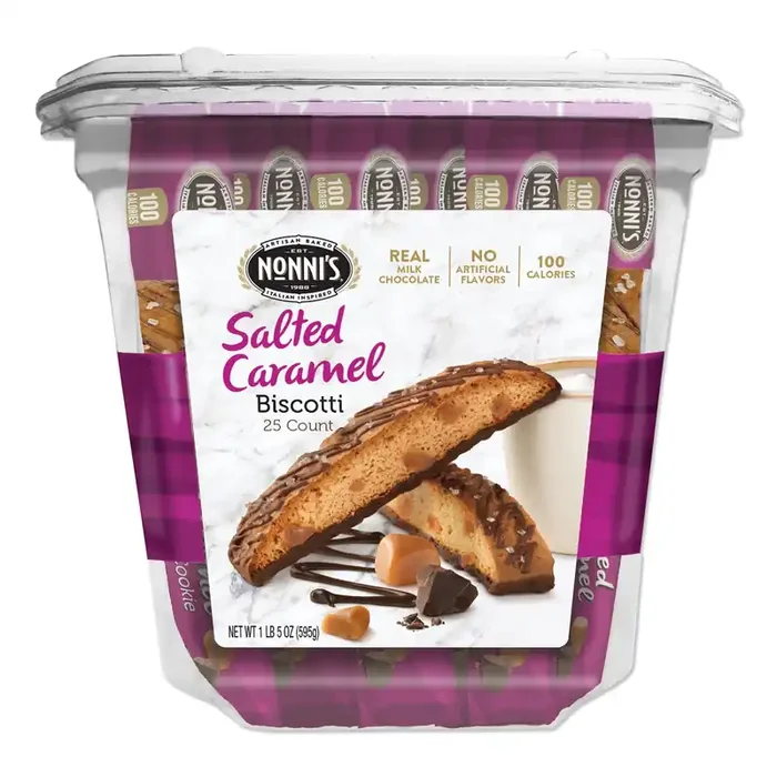 Nonni‘s® Biscotti, Salted Caramel, 0.85 Oz Individually Wrapped, 25/pack