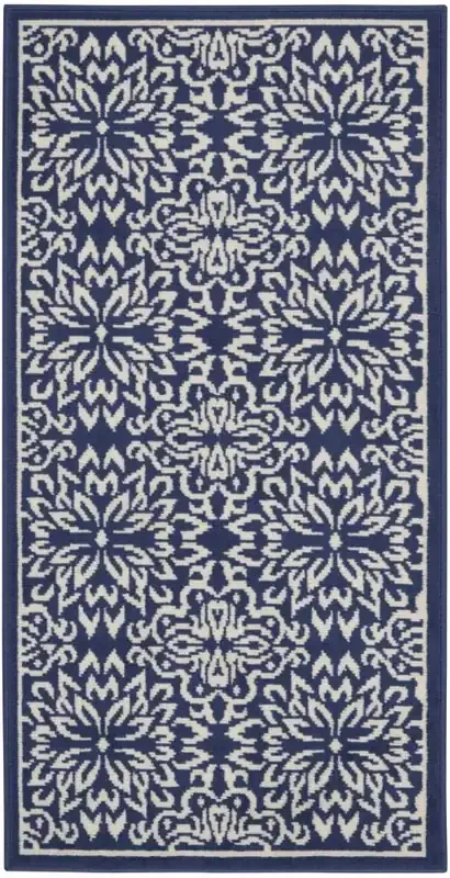 Nourison – Jubilant 2 x 4 Navy Ivory Transitional Area Rug – JUB06-99446777263