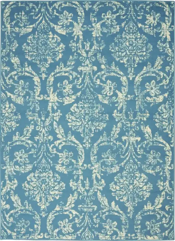 Nourison – Jubilant JUB09 Blue 53in x 73in Farmhouse Area Rug – JUB09-99446478702