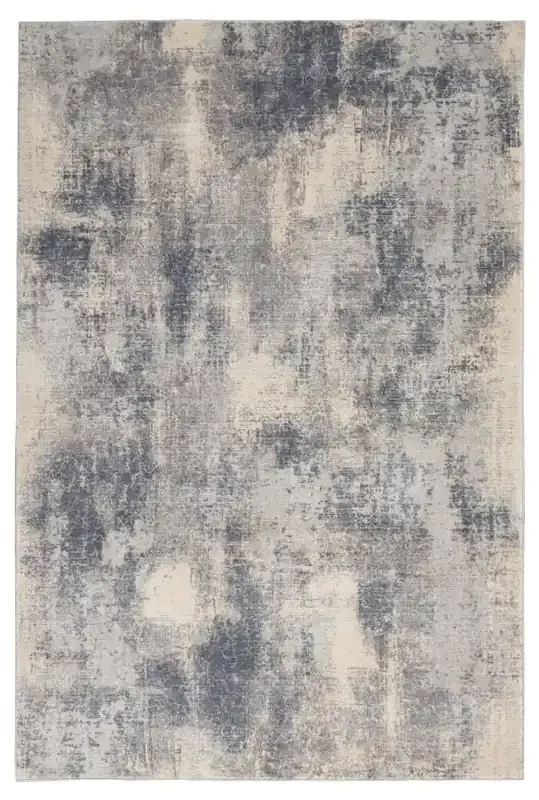 Nourison – Rustic Textures RUS02 Slate Blue and Ivory 311in x 511in Rustic Area Rug – RUS02-99446476241