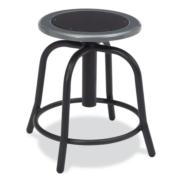 NPS® 6800 Series Height Adjustable Metal Seat Swivel Stool, Supports Up to 300 lb, 18″ to 24″ Seat Height, Black Seat/Base