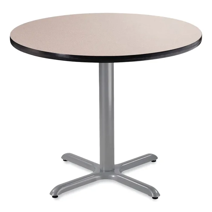 NPS® Cafe Table, 36″ Diameter x 30h, Round Top/X-Base, Gray Nebula Top, Gray Base
