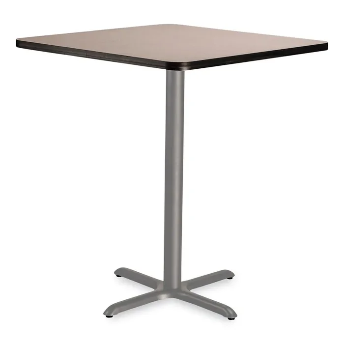 NPS® Cafe Table, 36w x 36d x 42h, Square Top/X-Base, Gray Nebula Top, Gray Base