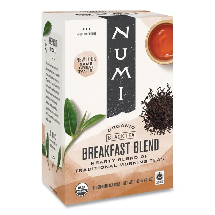 Numi® Organic Teas And Teasans, 1.4 Oz, Breakfast Blend, 18/box