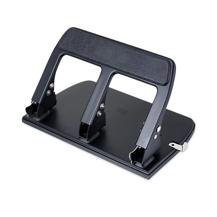 Officemate 40-Sheet Three-Hole Punch With Padded Handle, 9/32″ Holes, Black