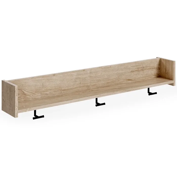 Oliah – Wall Mounted Coat Rack w/Shelf – Natural