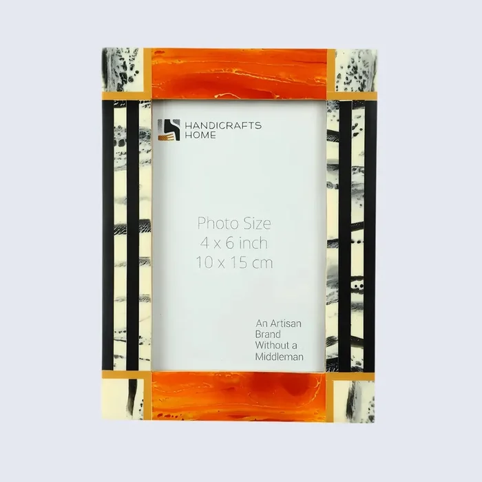 Orange Abstract Ink Resin Inlay Picture Frame in 4×6 & 5×7 – Wholesale picture frames