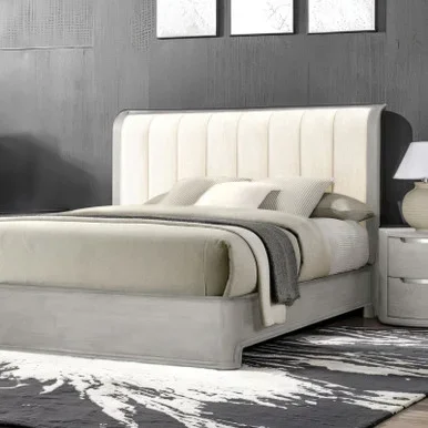 Osterley E.King Bed, Light Gray / FM71500LG-EK-BED