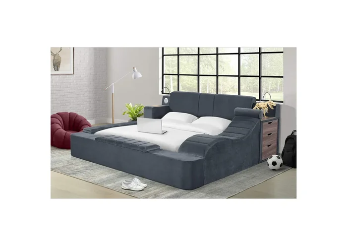 Ottawa Interchangeable Side Storage Bench In Grey Linen