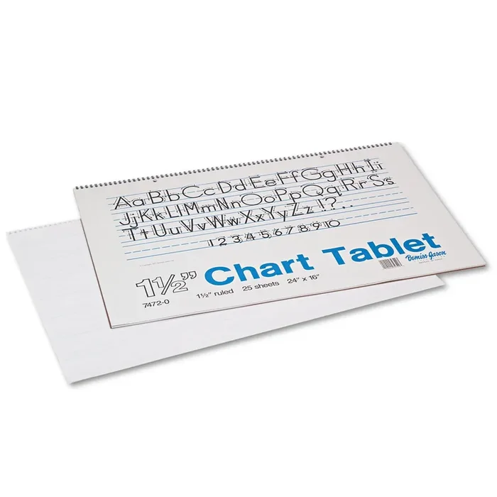 Pacon® Chart Tablets, Presentation Format (1.5″ Rule), 24 x 16, White, 25 Sheets