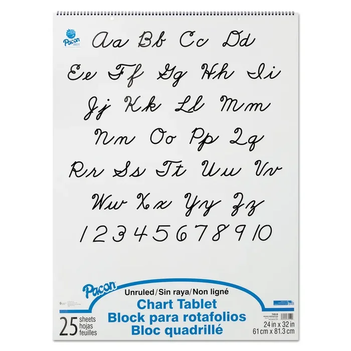 Pacon® Chart Tablets, Unruled, 24 x 32, White, 25 Sheets
