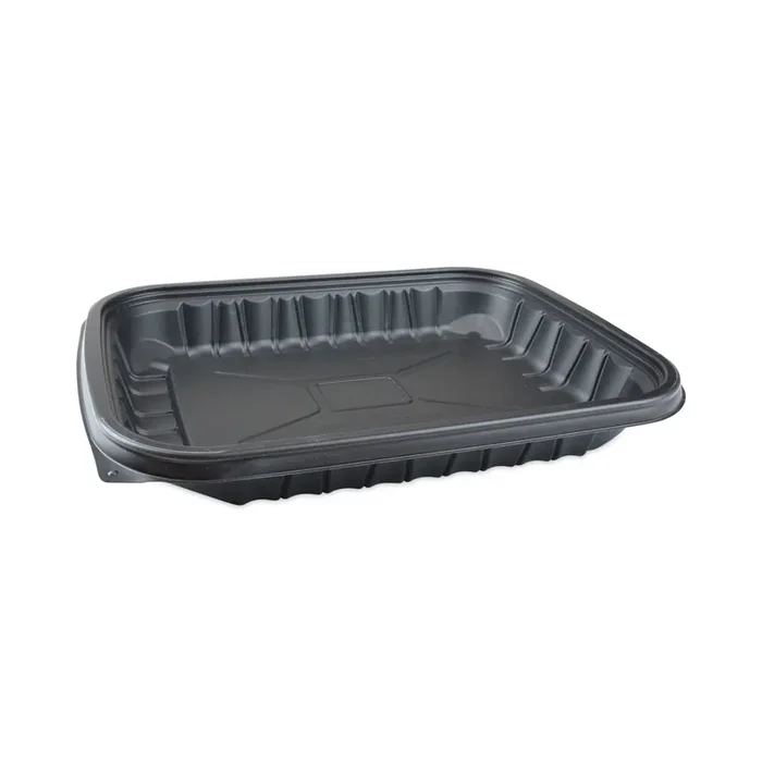 Pactiv Evergreen EarthChoice Entree2Go Takeout Container, 48 oz, 11.75 x 8.75 x 1.61, Black, Plastic, 200/Carton