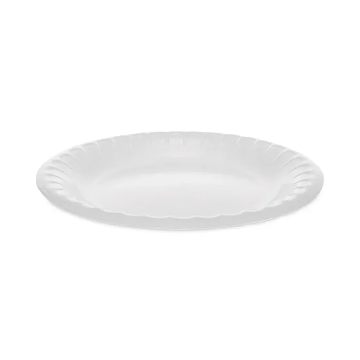 Pactiv Evergreen Placesetter Deluxe Laminated Foam Dinnerware, Plate, 6″ dia, White, 1,000/Carton